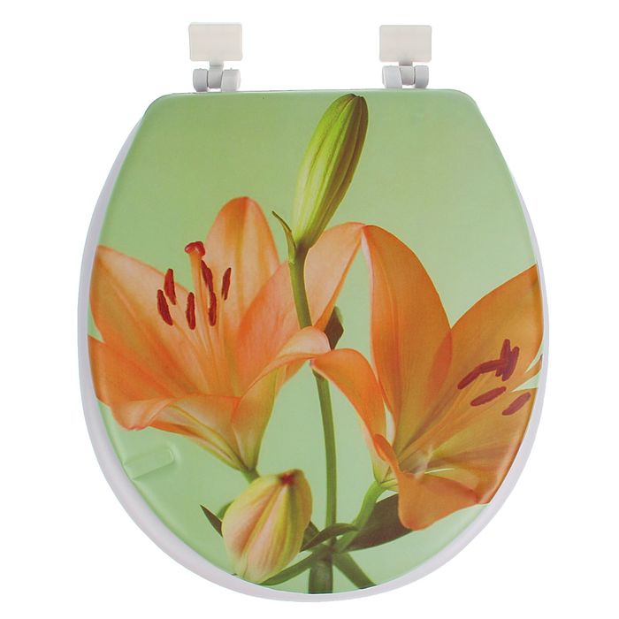 Сиденье для унитаза, мягкое "Желтая лилия"
