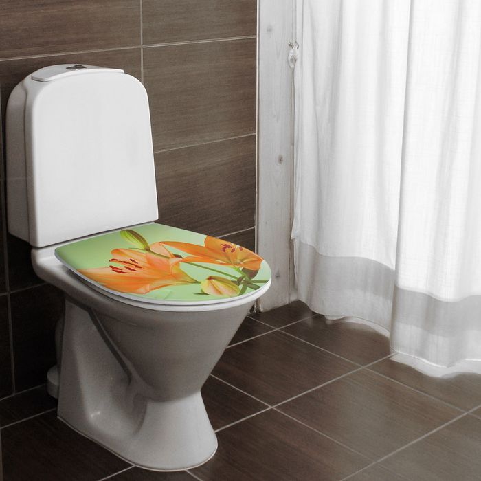 Сиденье для унитаза, мягкое "Желтая лилия"