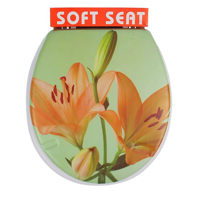 Сиденье для унитаза, мягкое "Желтая лилия"