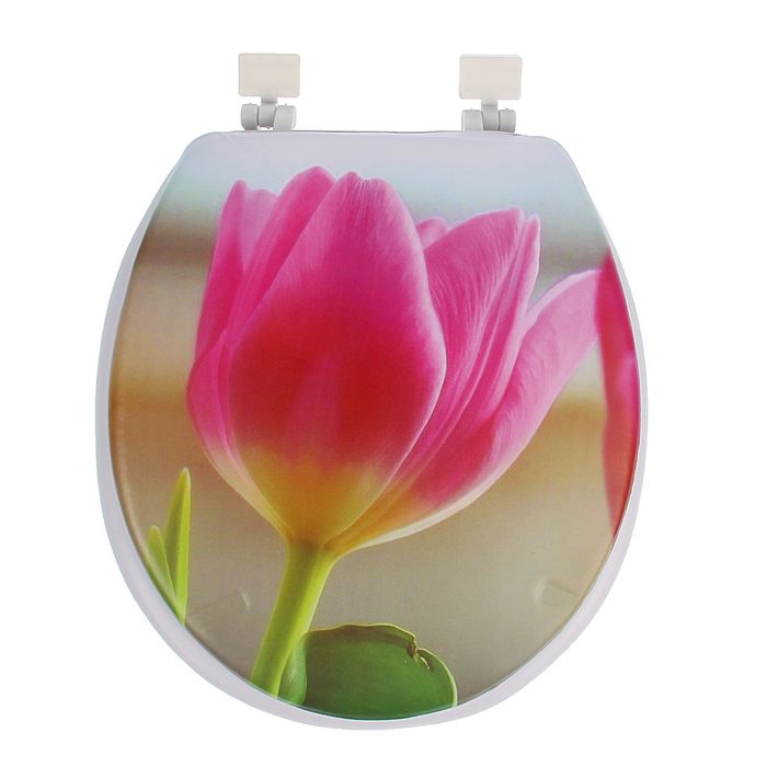 Сиденье для унитаза, мягкое "Розовый тюльпан"