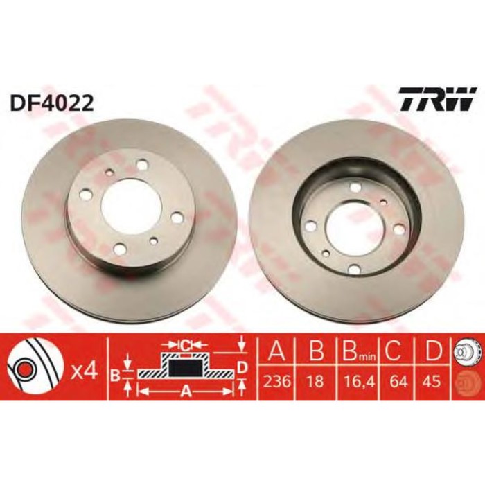 Диск тормозной TRW DF4022