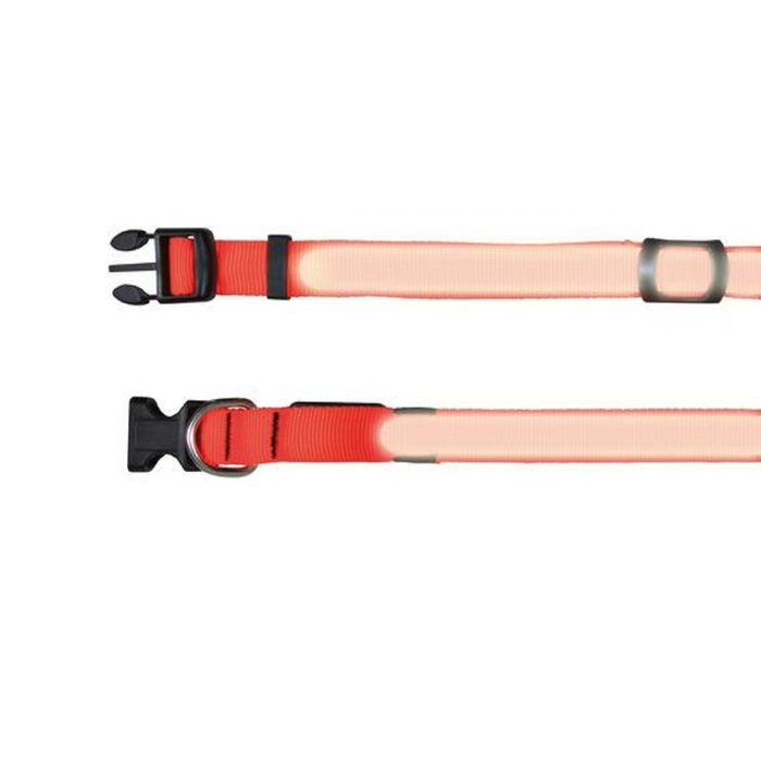 Ошейник светящийся, мигающий Trixie, 30-40 х 2,5 см, оранжевый