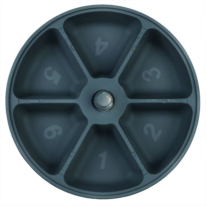 Кормушка Trixie на 3 кормления (6 порций) "ТХ 6 ", 6х240 мл/ ф32 х 10 см,серый / белый