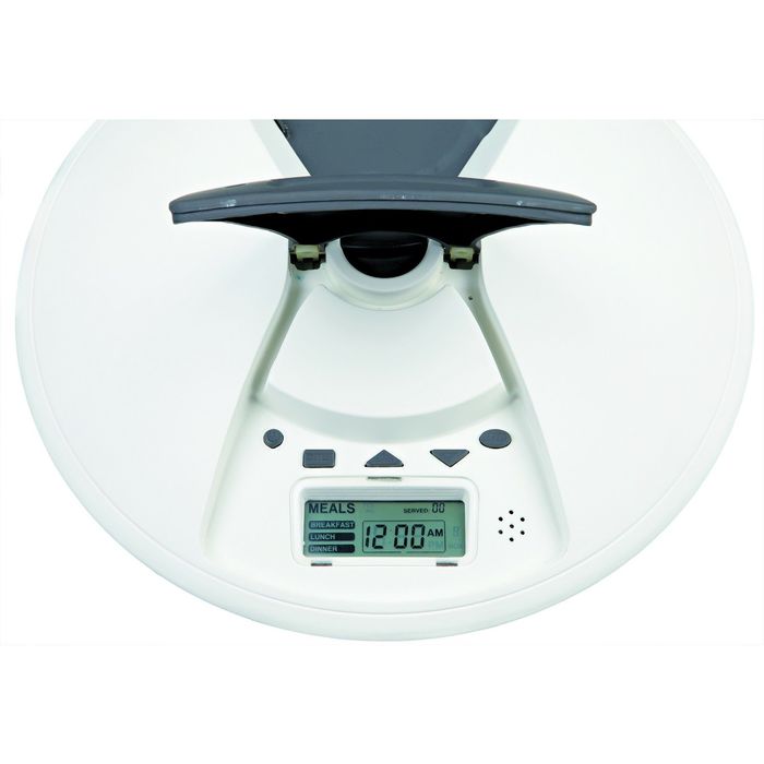 Кормушка Trixie на 3 кормления (6 порций) "ТХ 6 ", 6х240 мл/ ф32 х 10 см,серый / белый