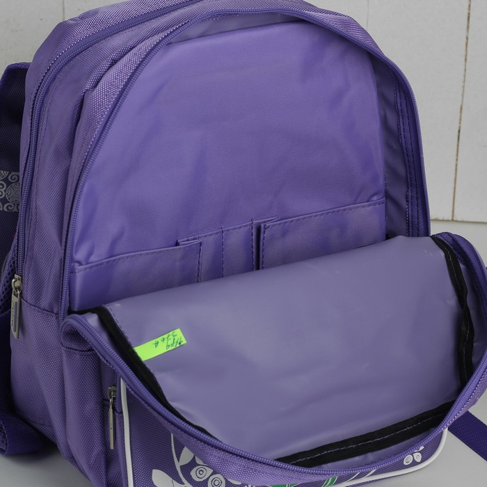Рюкзак детский на молнии, 2 отдела, 1 наружный карман, цвет сиреневый