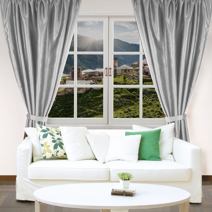 Штора портьерная "Этель" ширина 200 см, высота 250 см, цвет серый