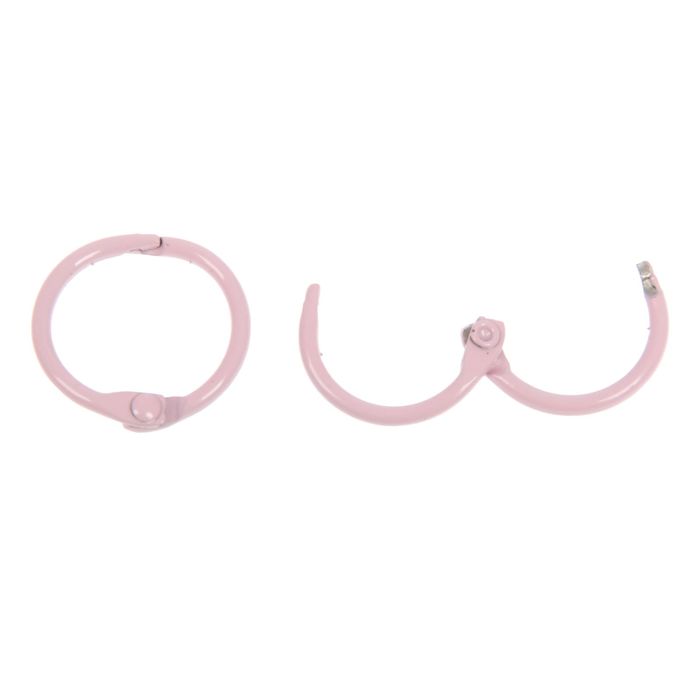 Кольца для творчества, для фотоальбомов, розовые 20 мм, набор 2 шт.