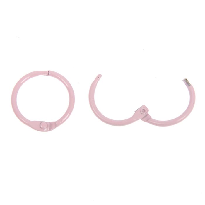 Кольца для творчества, для фотоальбомов, розовые 25 мм, набор 2 шт.