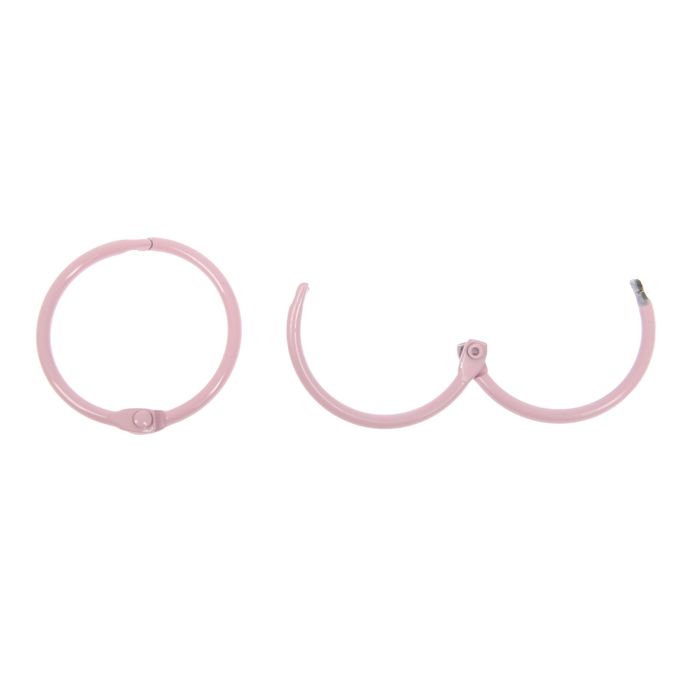 Кольца для творчества, для фотоальбомов, розовые 40 мм, набор 2 шт.