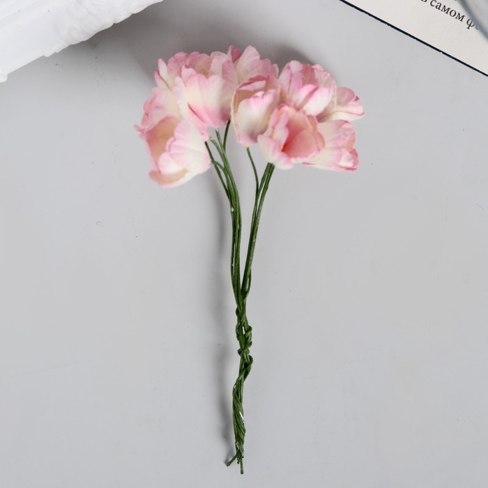 Декор для творчества, тюльпаны бело-розовые, набор 10 шт.