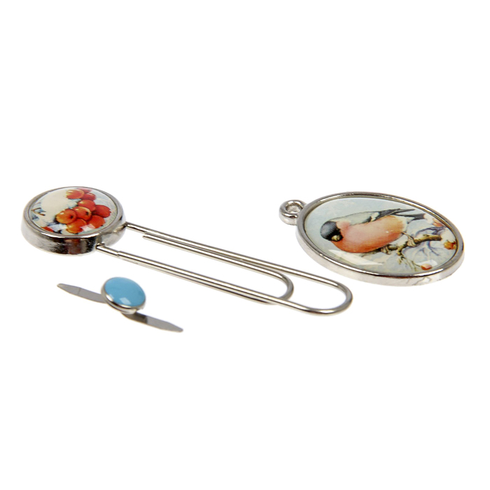 Набор брадсов со скрепкой (5 шт) "Снегирь"