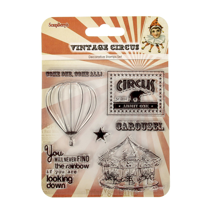 Набор штампов 10,5х10,5см "Старый цирк. Карусель" (набор  7 шт)