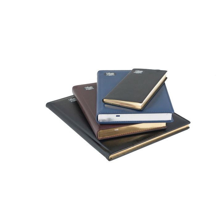 Ежедневник датированный 2017г А5 Letts GLOBAL DELUXE натуральная кожа, белый блок, золотой срез, черный