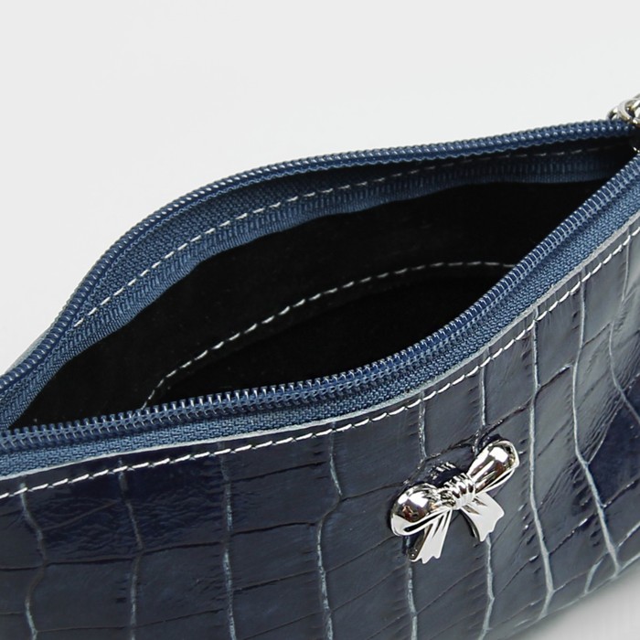 Косметичка простая на молнии, 1 отдел, цвет бирюзовый