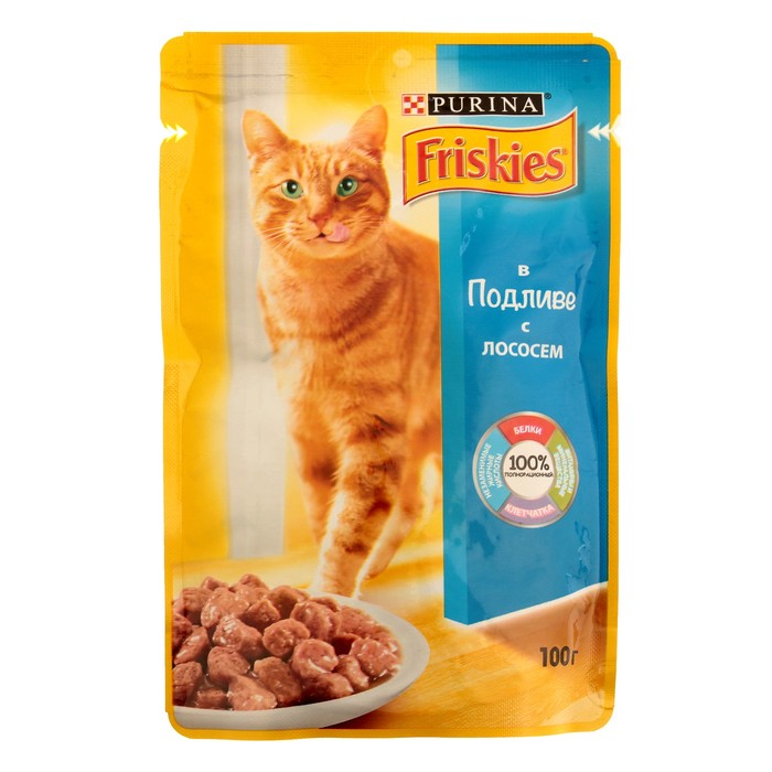 Влажный корм FRISKIES для кошек, лосось в подливе, пауч, 85 г