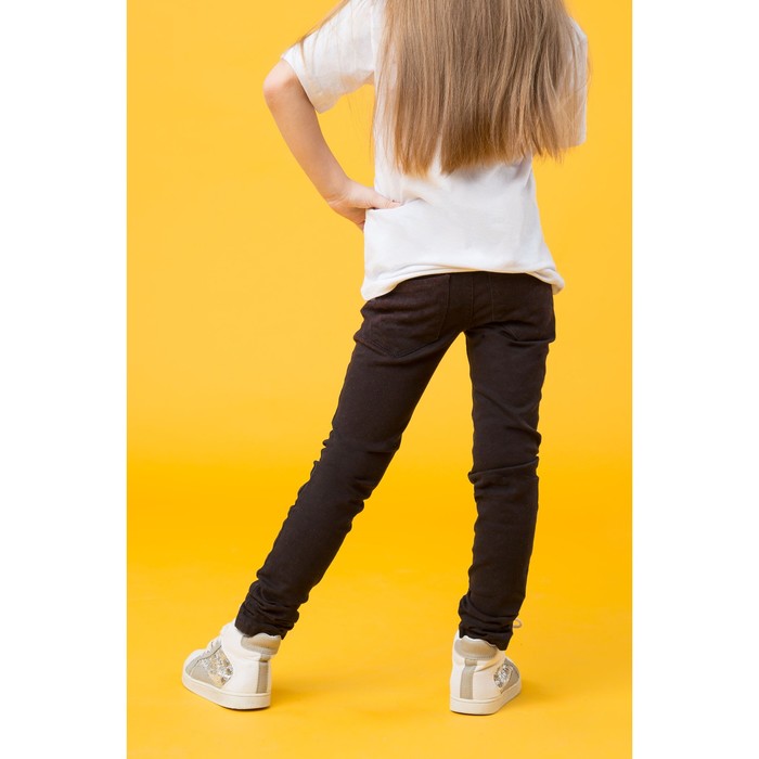 Джинсы для девочки, рост 164 см, цвет чёрный 4158