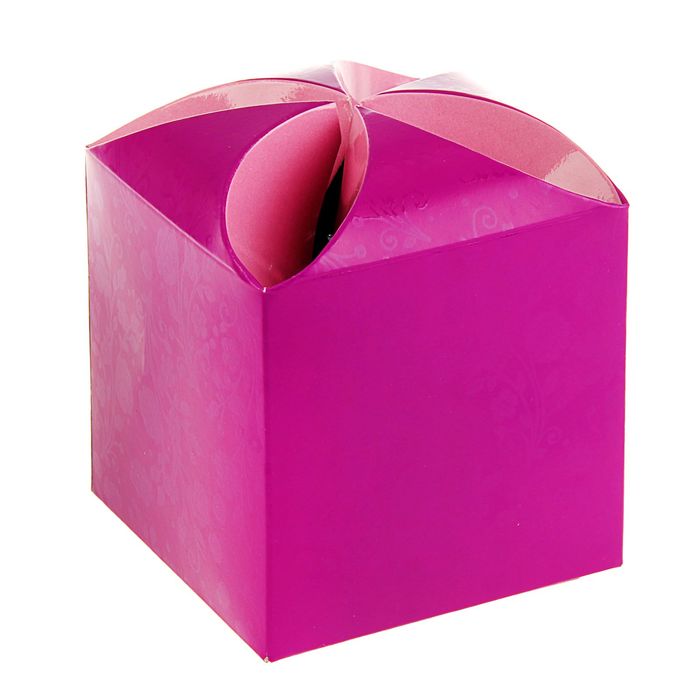 Подарочная коробка "Стиль", сборная, сиреневая 9 х 9 х 9.5 см