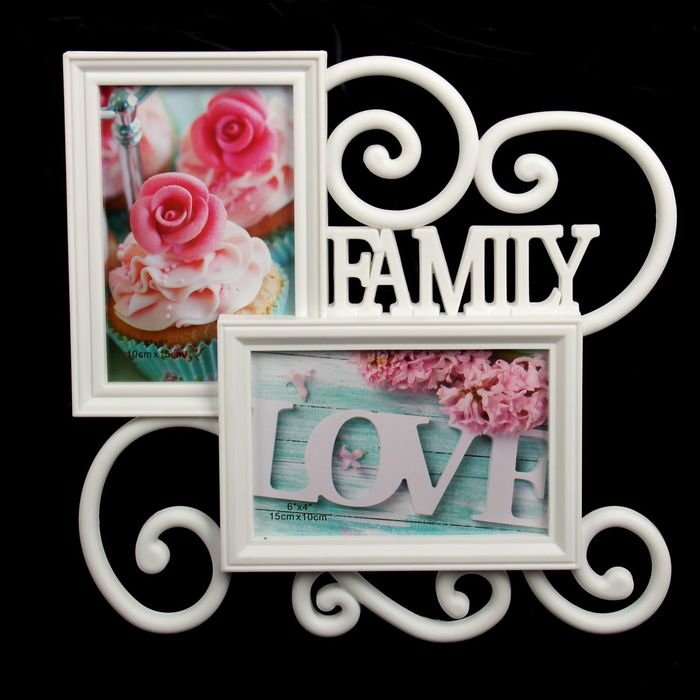 Фоторамка на 2 фото 10х15 см "Семья" белая