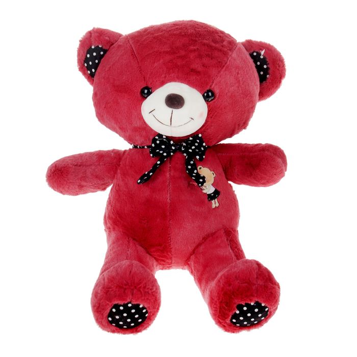 Мягкая игрушка "Медведь с бантом в горошек №2", цвета МИКС