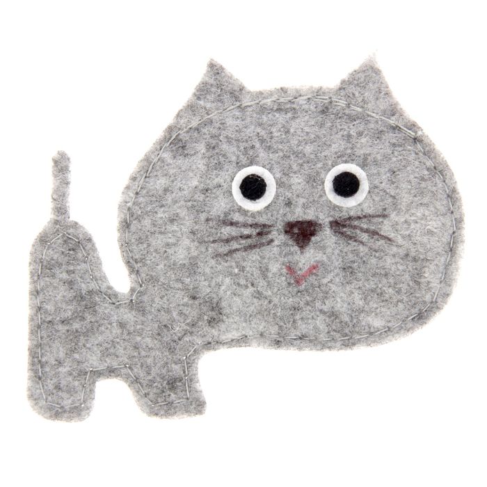 Игрушка для кошек "Кошка" из фетра с кошачьей мятой, 10,5 х 10 см