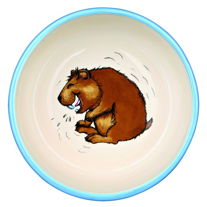 Миска Trixie керамическая для морских свинок, 250 мл/ø 11 см, разноцветная/кремовая