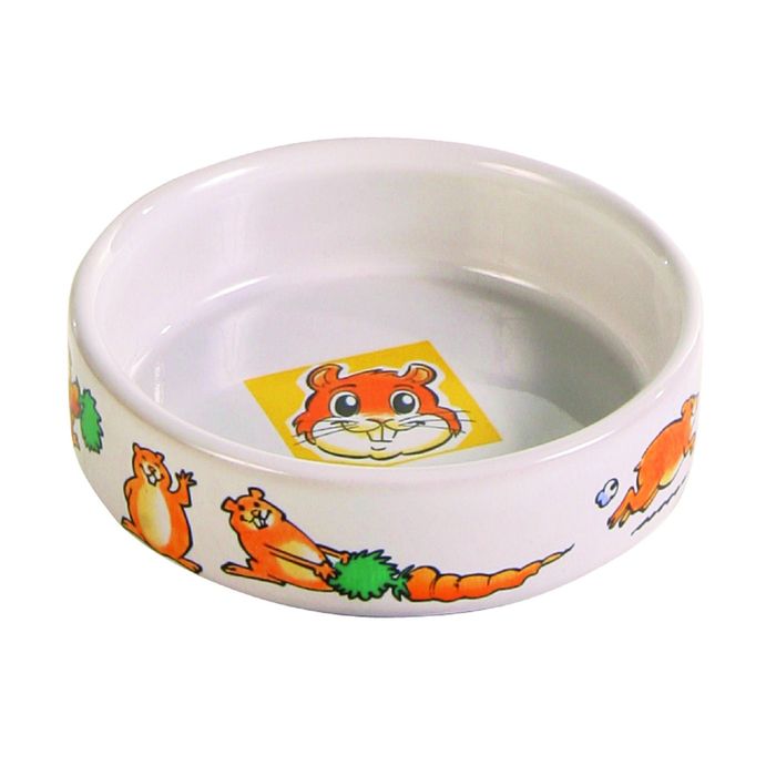 Миска Trixie для хомяка 100мл/ ф8,5см, керамика с рисунком