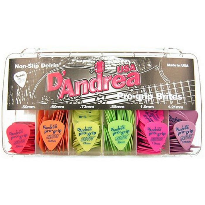 Коробка медиаторов D`Andrea PGB351 ProGrip Brites 432шт, 6 видов