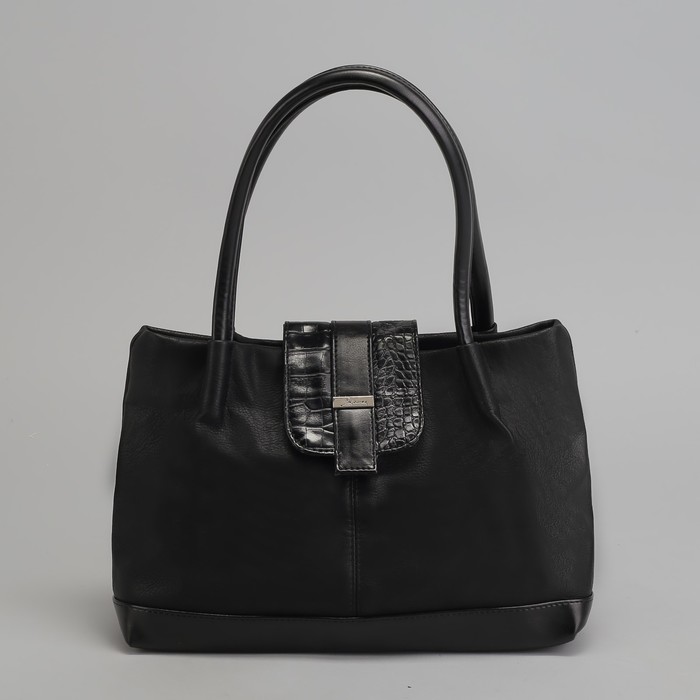 Сумка женская на молнии, 1 отдел, наружный карман, цвет чёрный