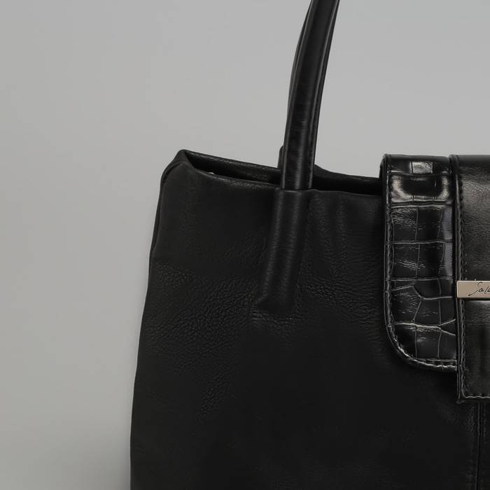 Сумка женская на молнии, 1 отдел, наружный карман, цвет чёрный