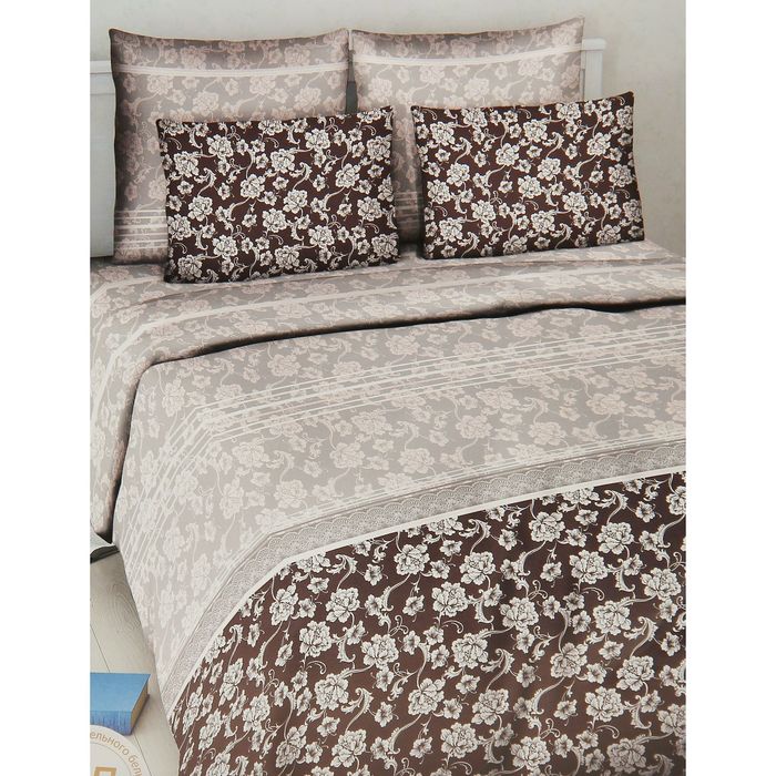 Постельное бельё дуэт "Василиса: Кофе со льдом", 215х145см - 2 шт, 220х240см, 70х70 - 2 шт