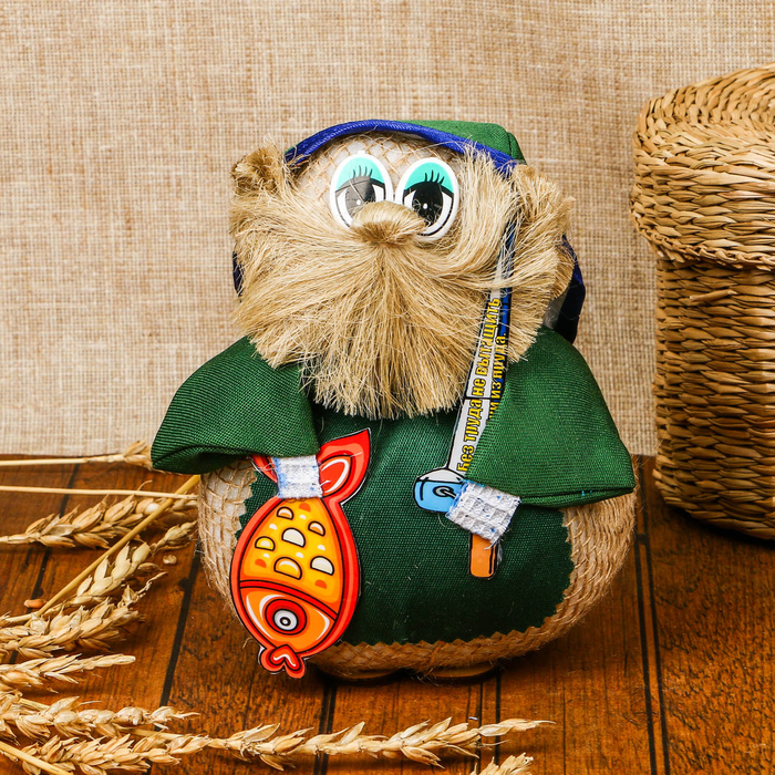 Оберег «Домовой Нафаня», рыбак, 15 см, микс