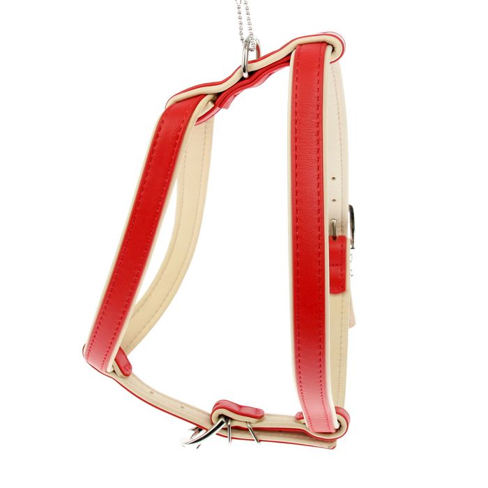 Шлейка неукрашенная для средних собак, 2 см, ош 45 см, ог 56-65 см, красная