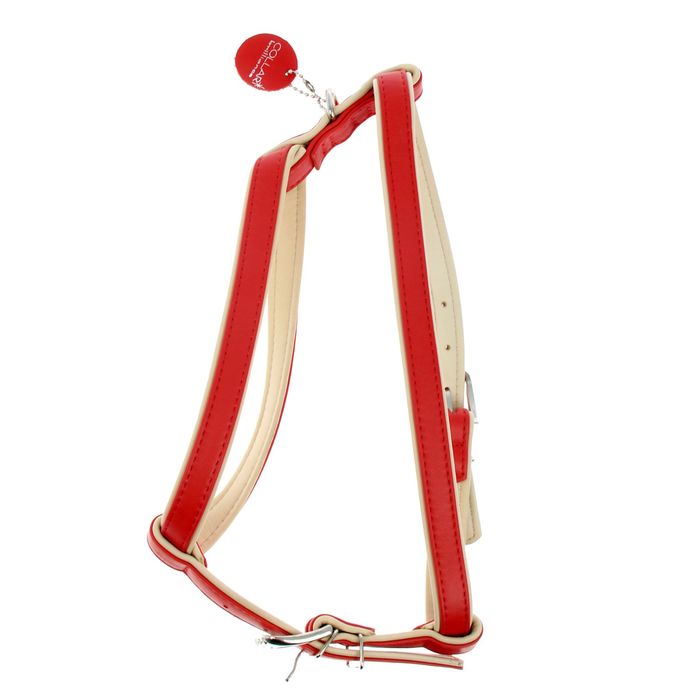 Шлейка неукрашенная для средних собак, 2 см, ош 45 см, ог 56-65 см, красная