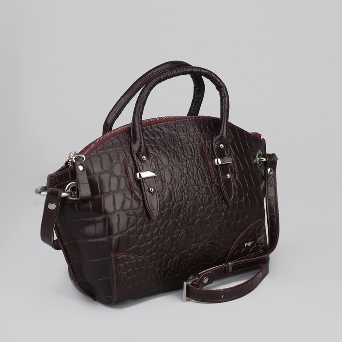 Сумка женская на молнии, 1 отдел, наружный карман, длинный ремень, цвет бордовый