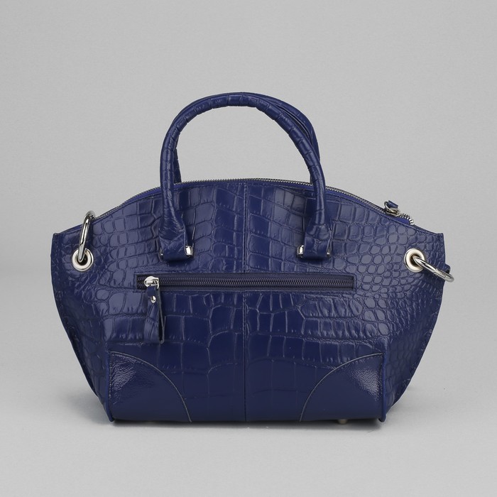 Сумка женская на молнии, 1 отдел, наружный карман, длинный ремень, цвет синий