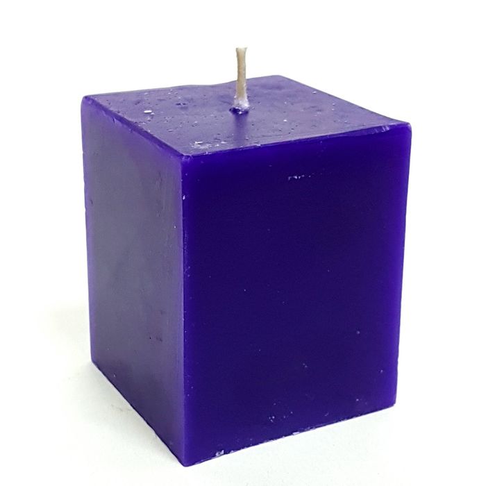 Свеча куб, фиолетовая, 5х5.7см