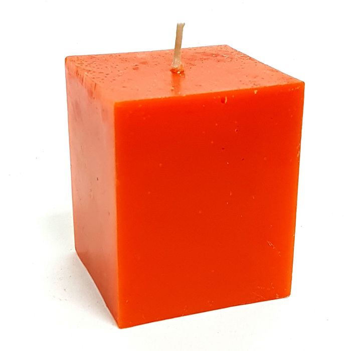 Свеча куб, оранжевая, 5х5.7см