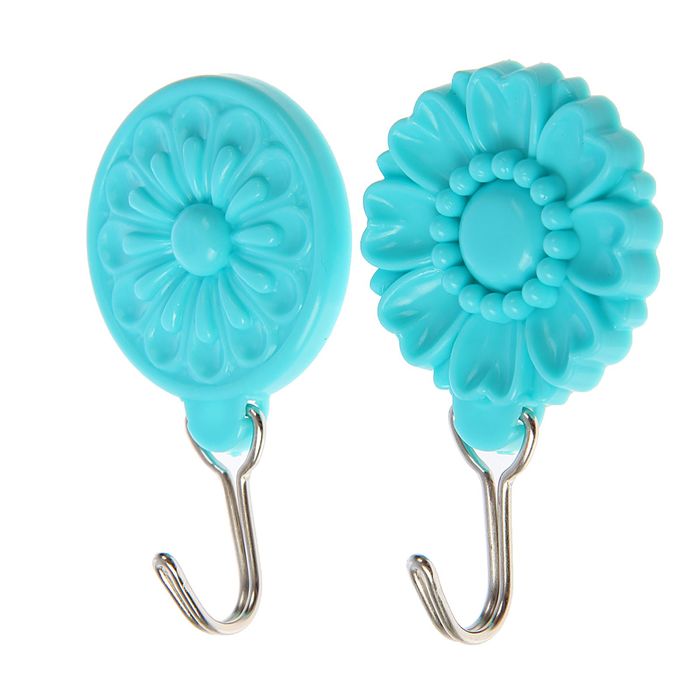 Набор крючков на липучке "Букет", 2 шт, цвет МИКС