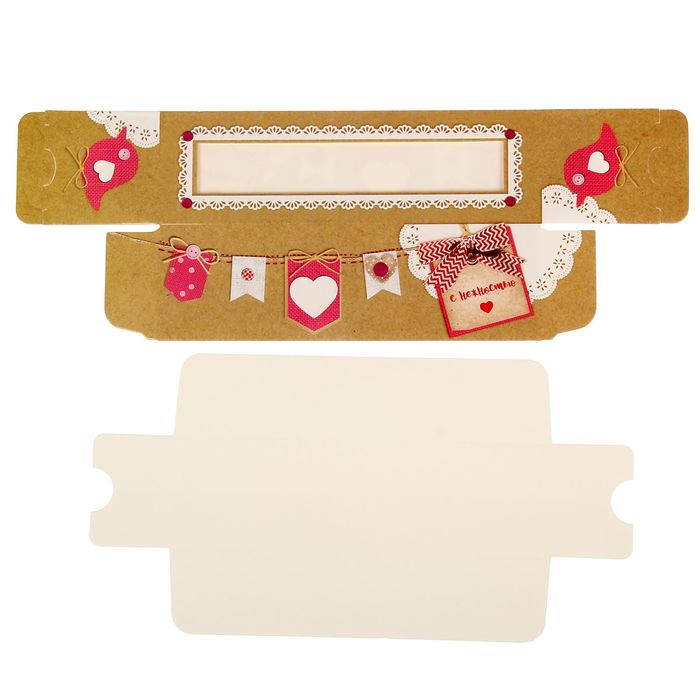 Коробочка для макарун «С нежностью», 18 х 5,5 х 5,5 см