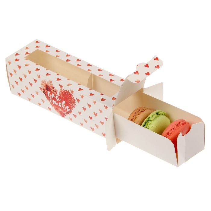 Коробочка для макарун «Для тебя», 18 х 5,5 х 5,5 см