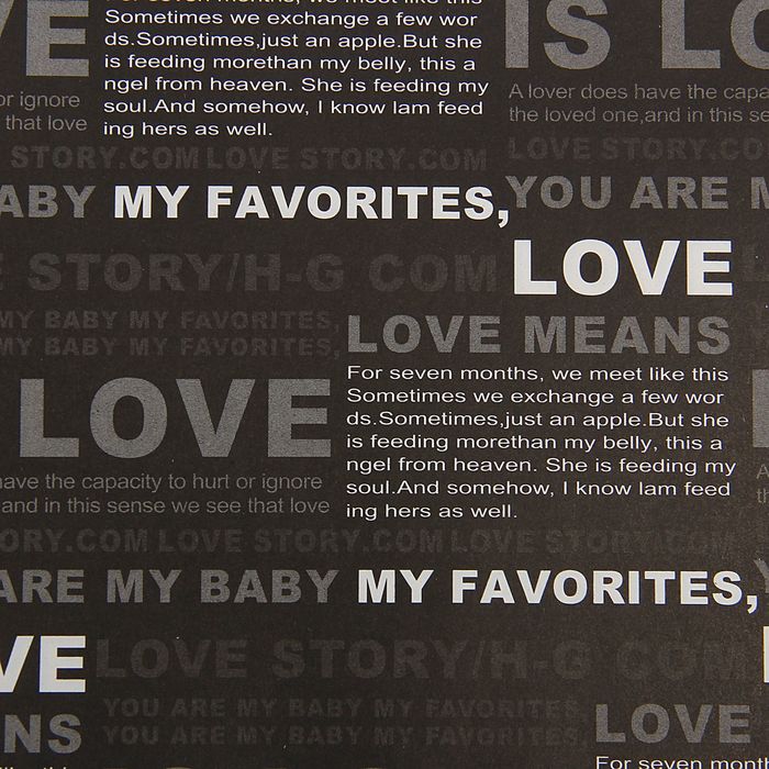 Бумага упаковочная "Газета", черная, 50 х 70 см