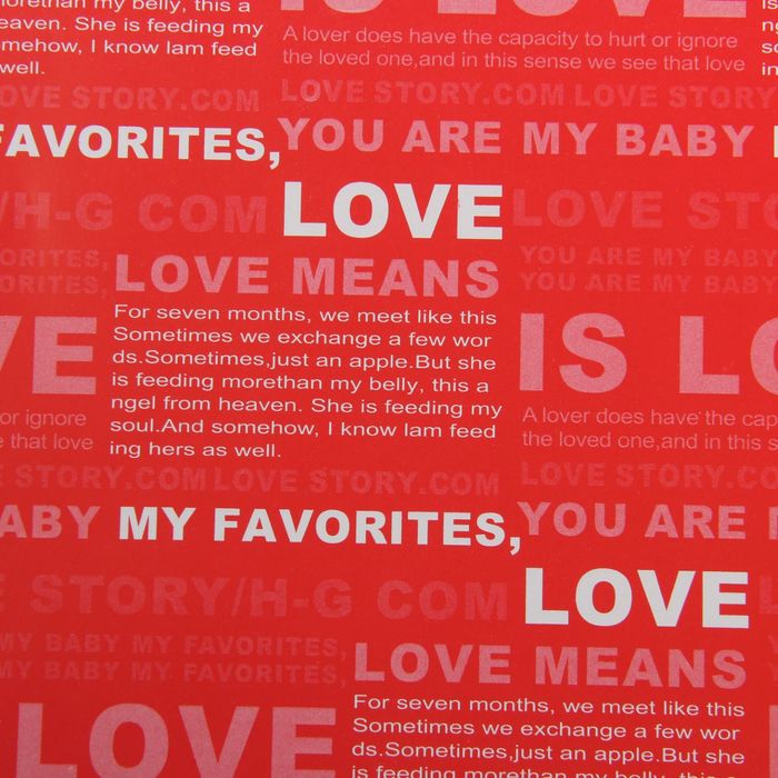 Бумага упаковочная "Газета", красная, 50 х 70 см