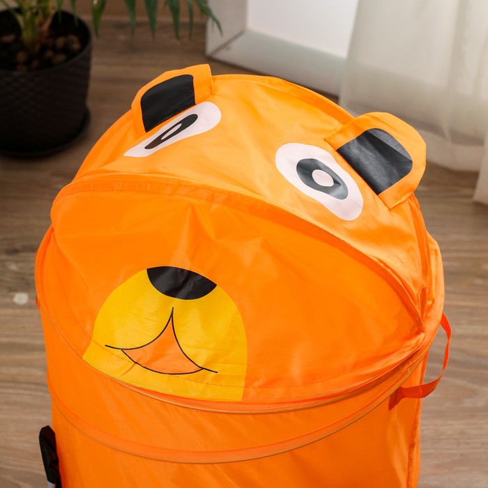 Корзина для игрушек малая "Собачка" с ручками и крышкой