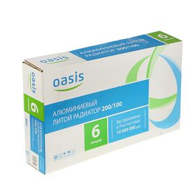 

Радиатор алюминиевый Oasis, 200 х 100 мм, 6 секций
