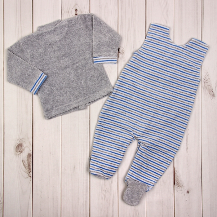 Костюм FUN CLUB: полукомбинезон,жакет 762528 р.74 80% хлопок,20% полиэстер синий