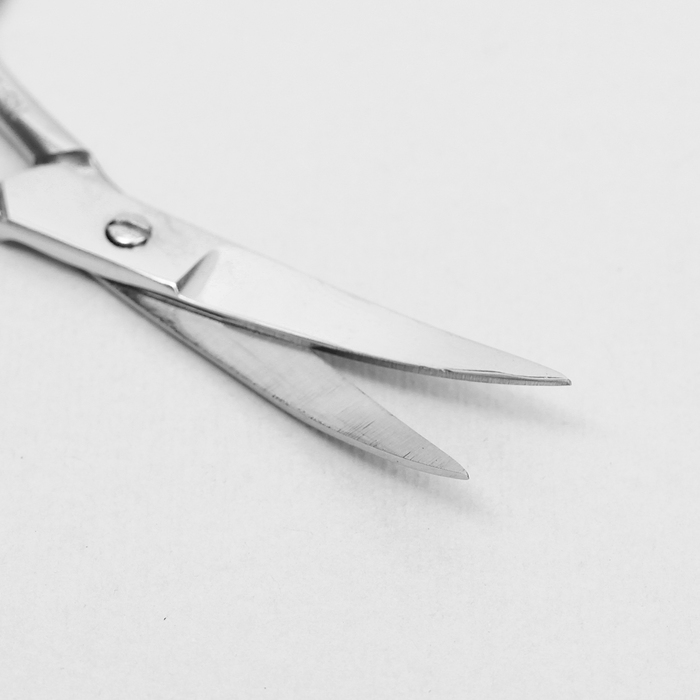Ножницы маникюрные, широкие, загнутые, 10см, цвет серебристый