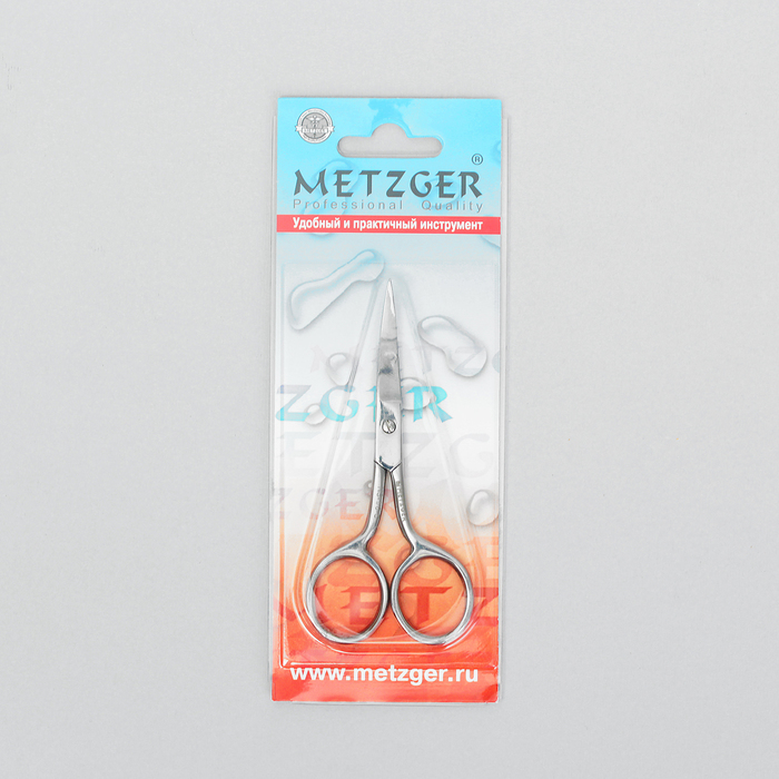 Ножницы маникюрные, широкие, загнутые, 10см, цвет серебристый