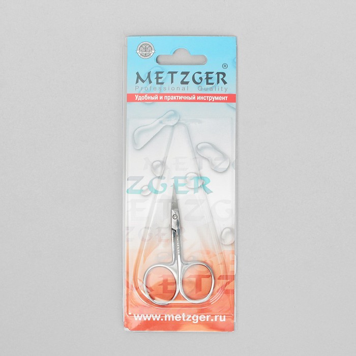 Ножницы маникюрные, широкие, загнутые, 6,5см, цвет серебристый