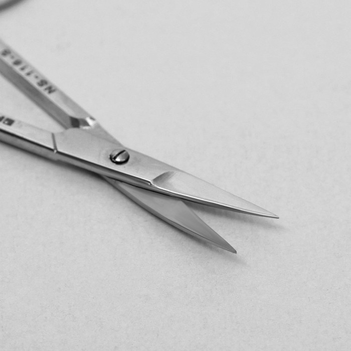 Ножницы маникюрные, узкие, загнутые, 10см, цвет серебристый