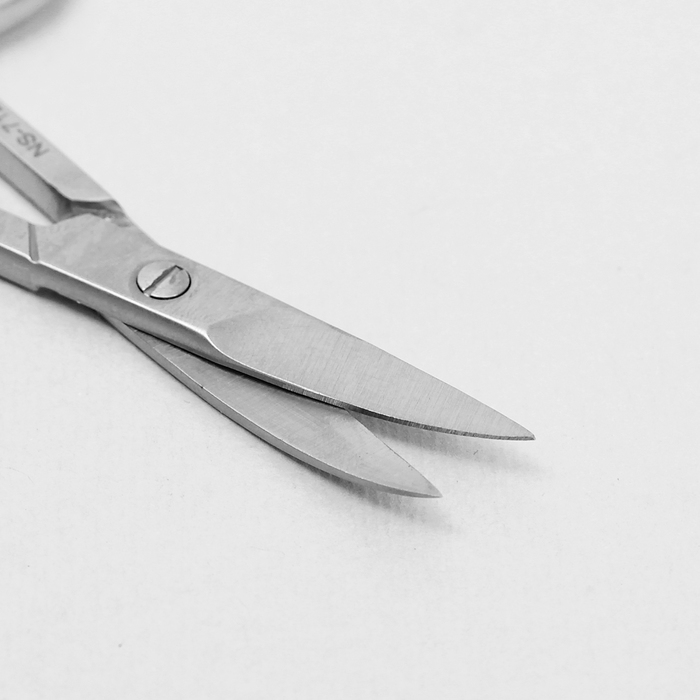 Ножницы маникюрные, широкие, загнутые, 10см, цвет серебристый